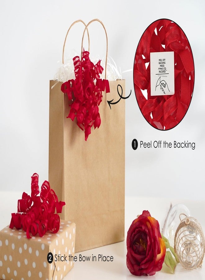 HUIHUANG Red Bows for Gift Wrapping Christmas Gift Bows 5 inch x 8 Counts Self-Adhesive Curly Ribbon Bow for Presents, Paper Bag, Party Favors, Wrapping Accessories, Holiday Wedding Decoration - Image 3